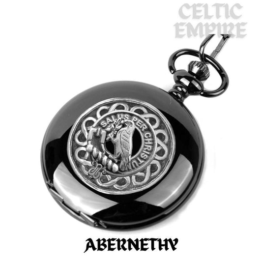 Abernethy Family Clan Crest  Black Pocket Watch