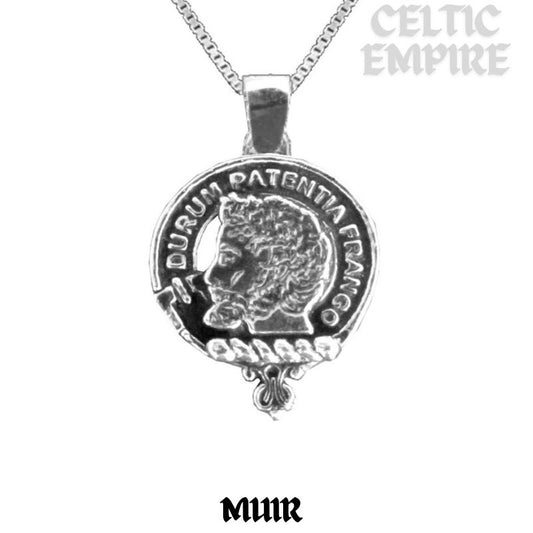 Muir Large 1" Scottish Family Clan Crest Pendant - Sterling Silver