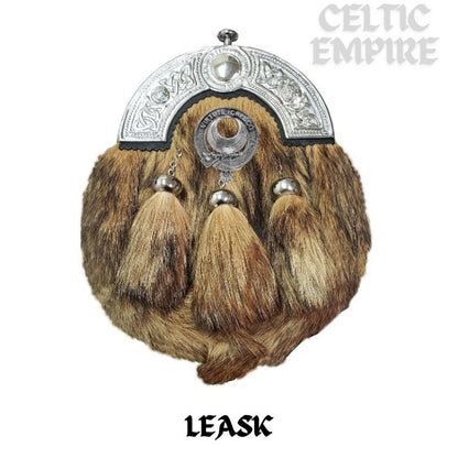 Leask Scottish Family Clan Crest Badge Dress Fur Sporran