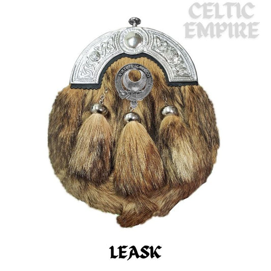 Leask Scottish Family Clan Crest Badge Dress Fur Sporran