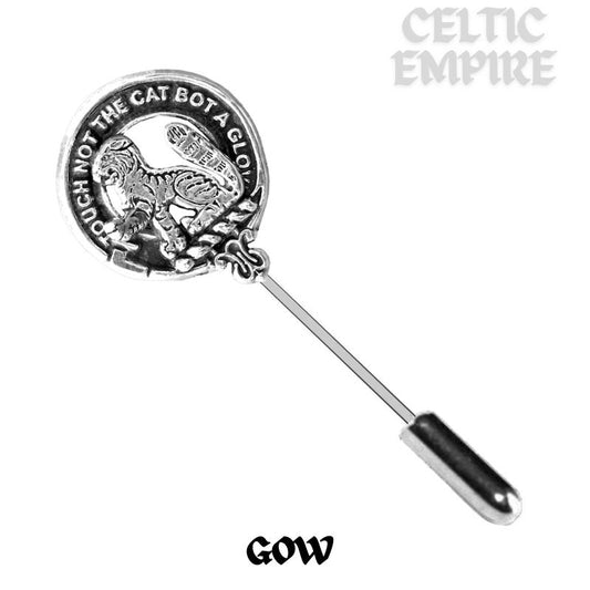 Gow Family Clan Crest Stick or Cravat pin, Sterling Silver