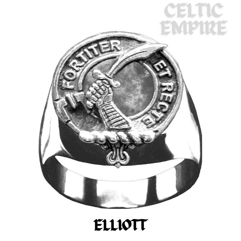 Elliott Scottish Family Clan Crest Gold Ring - All Clans