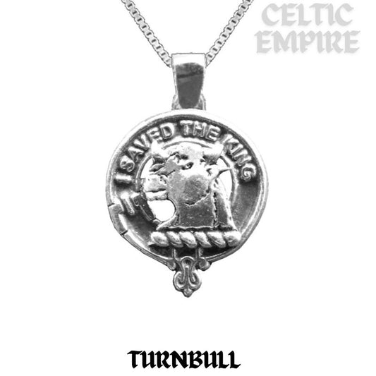 Turnbull Large 1" Scottish Family Clan Crest Pendant - Sterling Silver