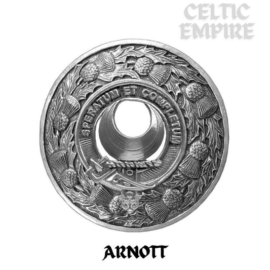 Arnott Family Clan Badge Scottish Plaid Brooch