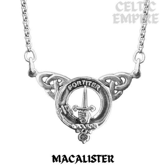 MacAlister Family Clan Crest Double Drop Pendant