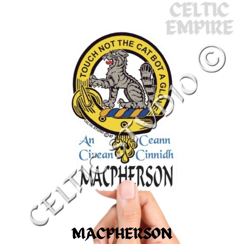 Macpherson Family Clan Crest Decal | Custom Scottish Heritage Car & Laptop Stickers