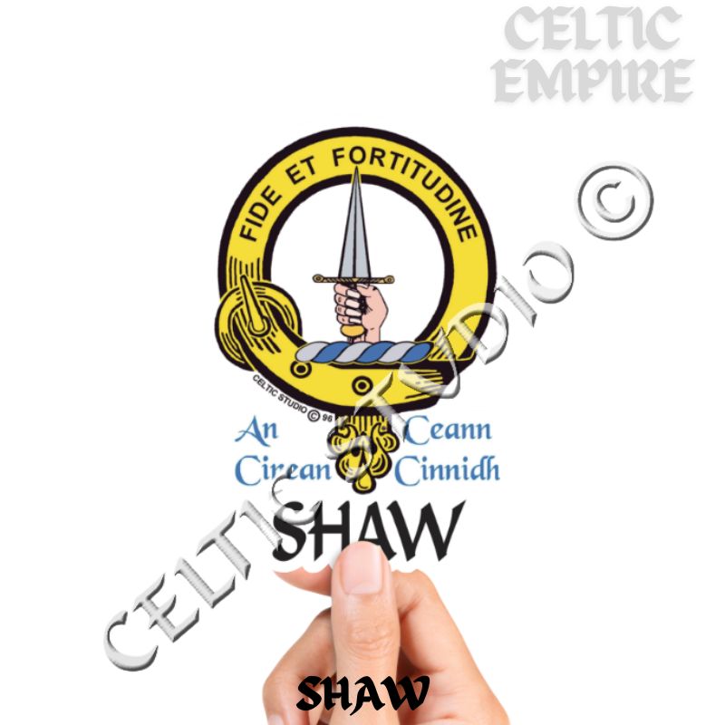 Shaw Family Clan Crest Decal | Custom Scottish Heritage Car & Laptop Stickers