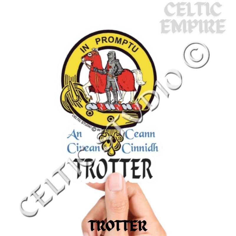 Trotter Family Clan Crest Decal | Custom Scottish Heritage Car & Laptop Stickers
