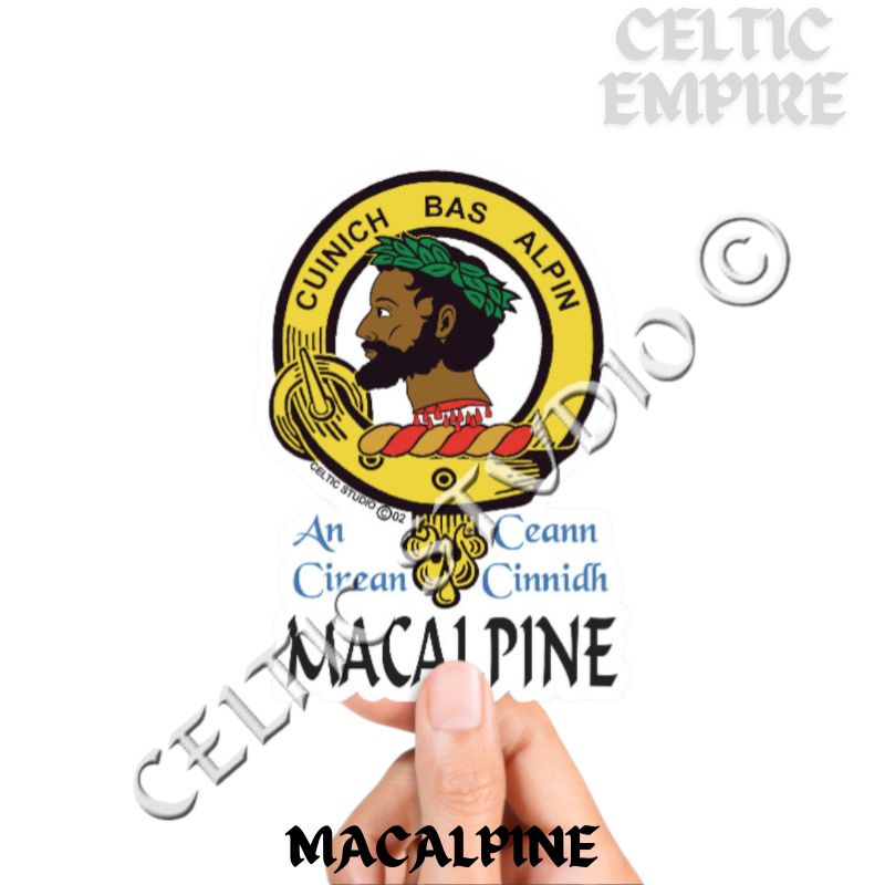 Macalpine Family Clan Crest Decal | Custom Scottish Heritage Car & Laptop Stickers