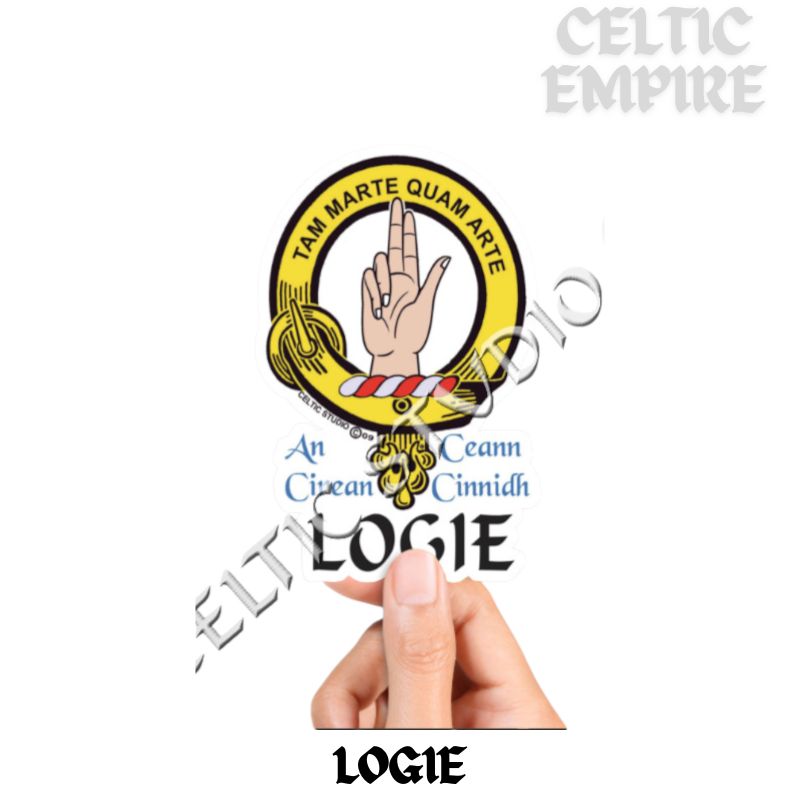 Logie Family Clan Crest Decal | Custom Scottish Heritage Car & Laptop Stickers