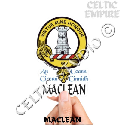 Maclean Family Clan Crest Decal | Custom Scottish Heritage Car & Laptop Stickers