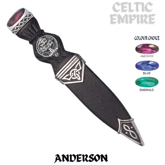 Anderson Interlace Family Clan Crest Sgian Dubh, Scottish Knife