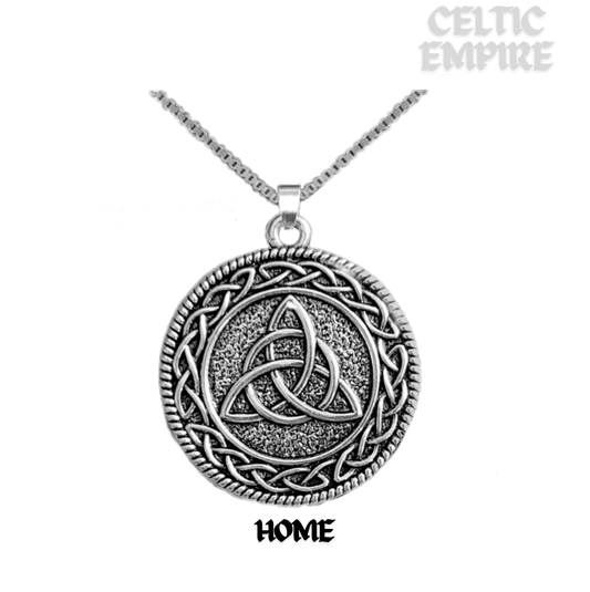 Home Family Clan Crest Celtic Interlace Disk Pendant, Scottish Family Crest