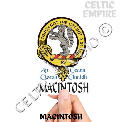 Macintosh Family Clan Crest Decal | Custom Scottish Heritage Car & Laptop Stickers