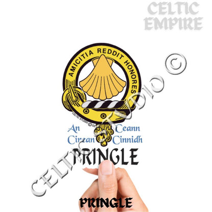Pringle Family Clan Crest Decal | Custom Scottish Heritage Car & Laptop Stickers