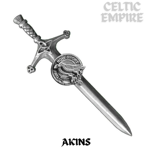 Akins Family Clan Crest Kilt Pin, Scottish Pin