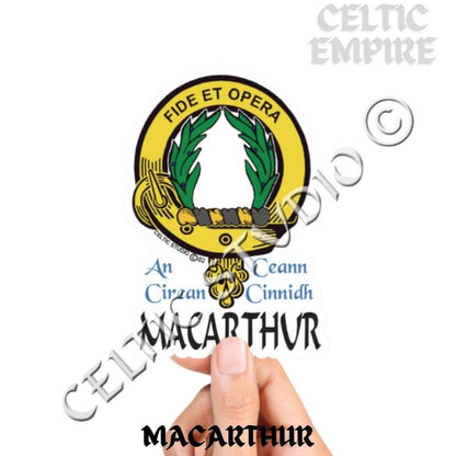 Macarthur Family Clan Crest Decal | Custom Scottish Heritage Car & Laptop Stickers