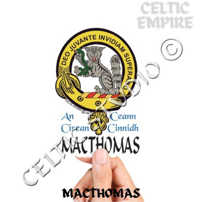 Macthomas Family Clan Crest Decal | Custom Scottish Heritage Car & Laptop Stickers