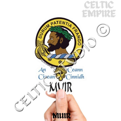 Muir Family Clan Crest Decal | Custom Scottish Heritage Car & Laptop Stickers