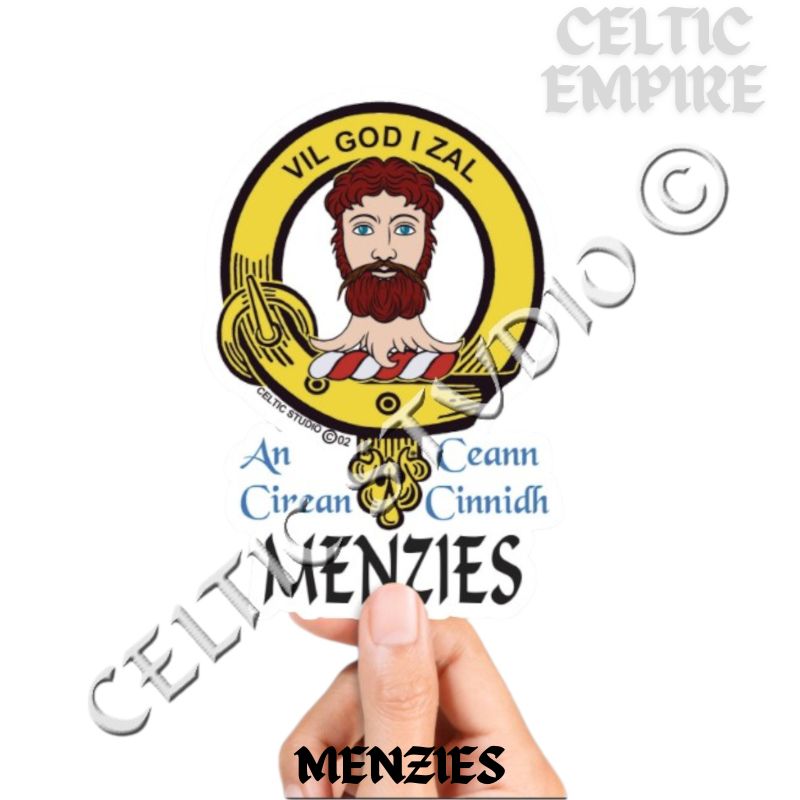 Menzies Family Clan Crest Decal | Custom Scottish Heritage Car & Laptop Stickers