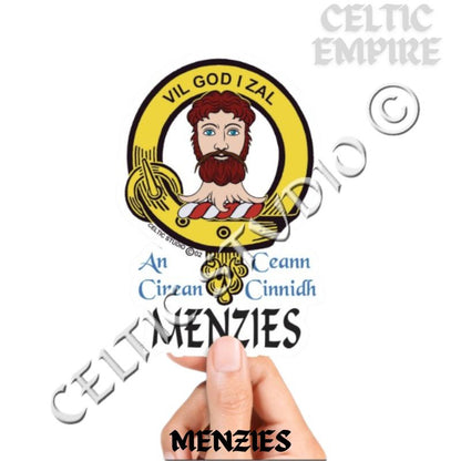 Menzies Family Clan Crest Decal | Custom Scottish Heritage Car & Laptop Stickers