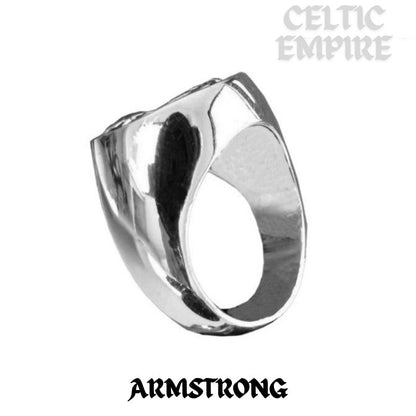 Armstrong Scottish Family Clan Crest Ring ~  Sterling Silver and Karat Gold