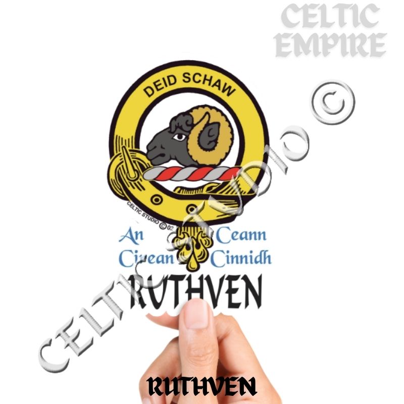 Ruthven Family Clan Crest Decal | Custom Scottish Heritage Car & Laptop Stickers