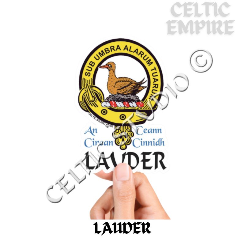 Lauder Family Clan Crest Decal | Custom Scottish Heritage Car & Laptop Stickers