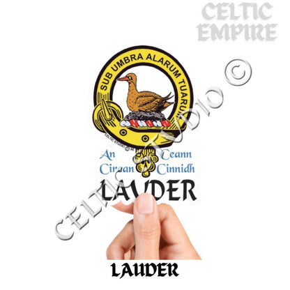 Lauder Family Clan Crest Decal | Custom Scottish Heritage Car & Laptop Stickers