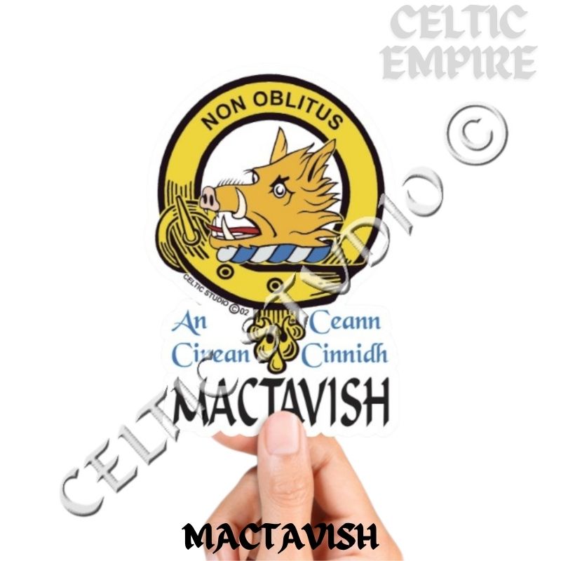 Mactavish Family Clan Crest Decal | Custom Scottish Heritage Car & Laptop Stickers