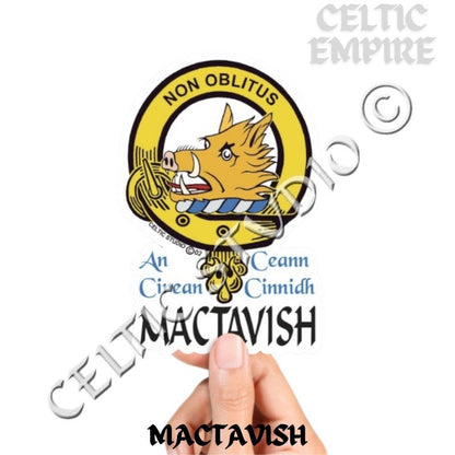 Mactavish Family Clan Crest Decal | Custom Scottish Heritage Car & Laptop Stickers