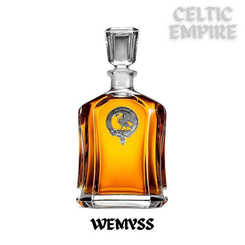 Wemyss Family Clan Crest Badge Whiskey Decanter