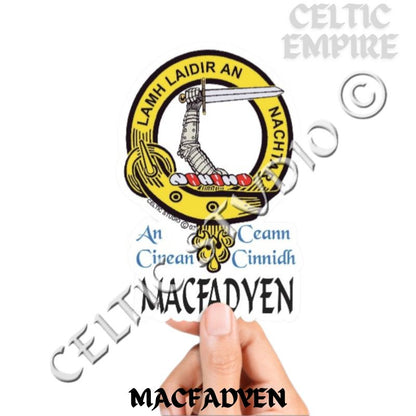 Macfadyen Family Clan Crest Decal | Custom Scottish Heritage Car & Laptop Stickers