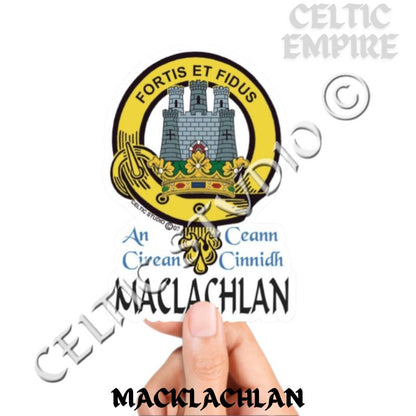Maclachlan Family Clan Crest Decal | Custom Scottish Heritage Car & Laptop Stickers