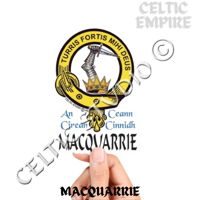 Macquarrie Family Clan Crest Decal | Custom Scottish Heritage Car & Laptop Stickers