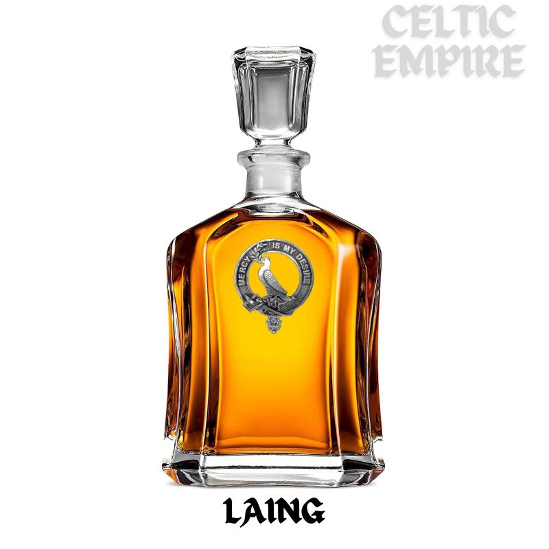 Laing (Dove) Family Clan Crest Badge Whiskey Decanter
