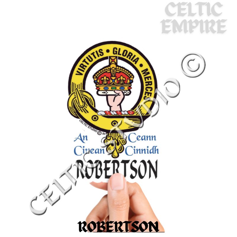 Robertson Family Clan Crest Decal | Custom Scottish Heritage Car & Laptop Stickers