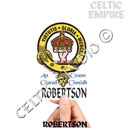 Robertson Family Clan Crest Decal | Custom Scottish Heritage Car & Laptop Stickers