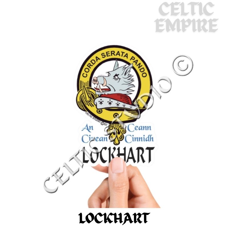 Lockhart Family Clan Crest Decal | Custom Scottish Heritage Car & Laptop Stickers