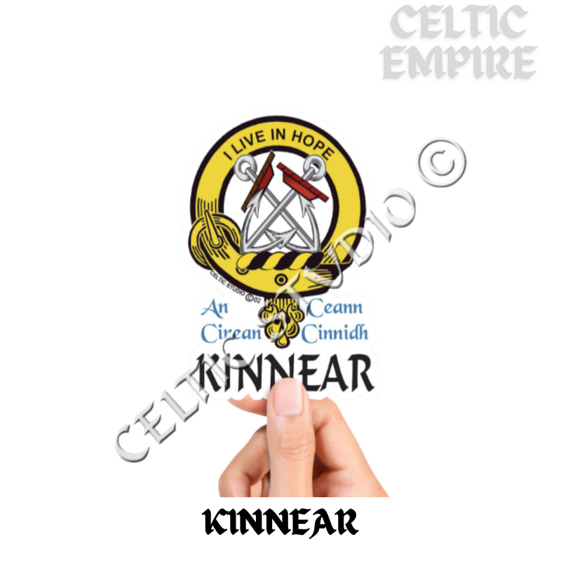 Kinnear Family Clan Crest Decal | Custom Scottish Heritage Car & Laptop Stickers