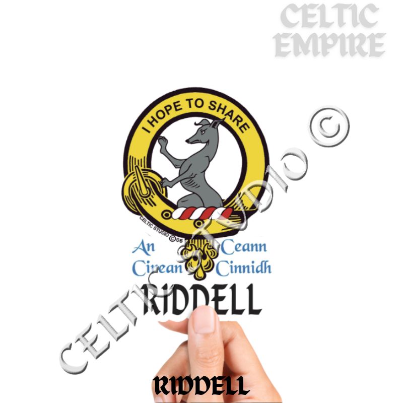 Riddell Family Clan Crest Decal | Custom Scottish Heritage Car & Laptop Stickers