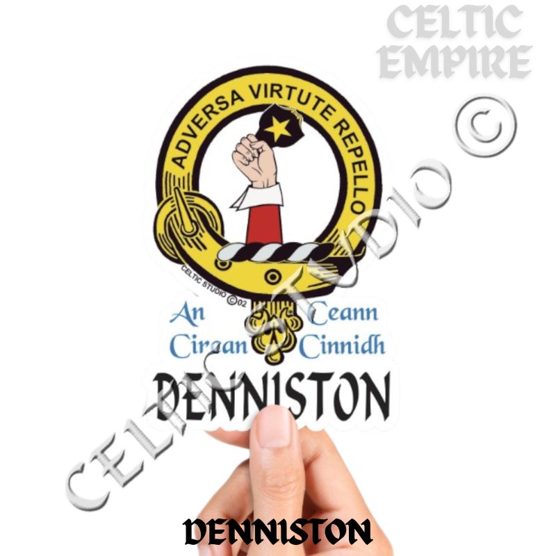 Denniston Family Clan Crest Decal | Custom Scottish Heritage Car & Laptop Stickers