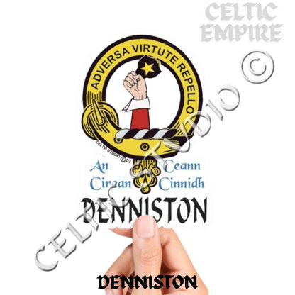 Denniston Family Clan Crest Decal | Custom Scottish Heritage Car & Laptop Stickers