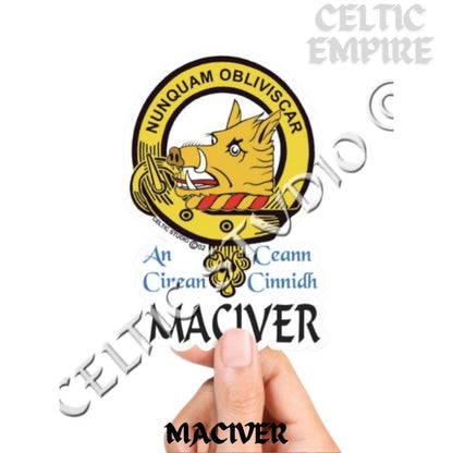 Maciver Family Clan Crest Decal | Custom Scottish Heritage Car & Laptop Stickers