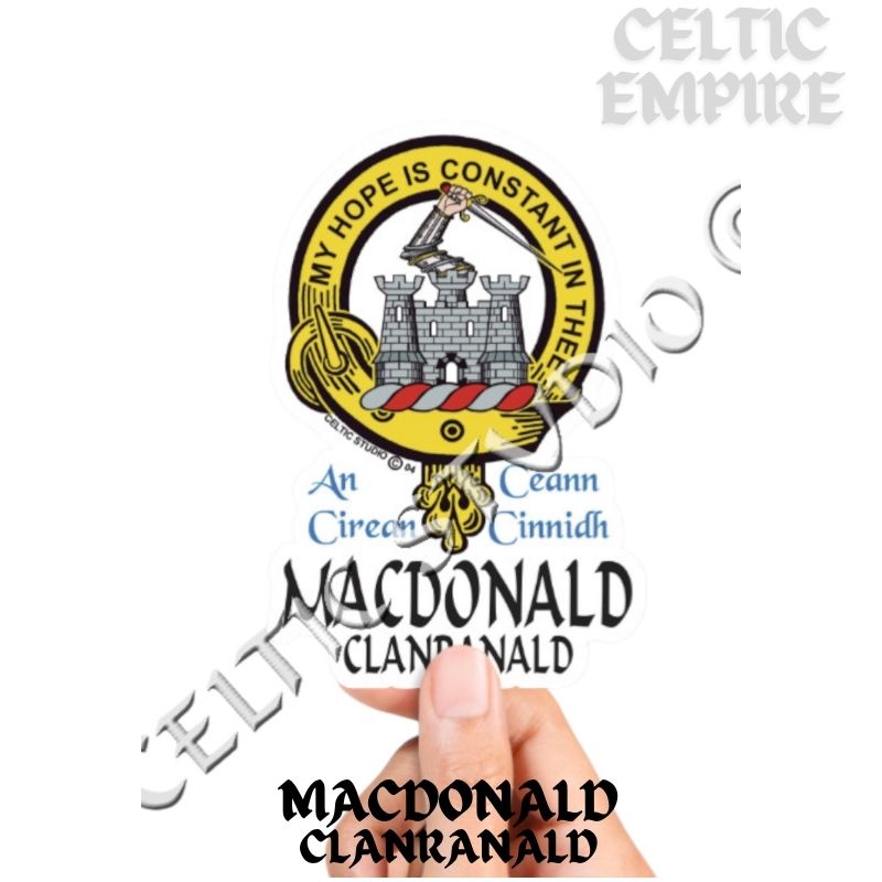 Macdonald (Family Clanranald) Family Clan Crest Decal | Custom Scottish Heritage Car & Laptop Stickers
