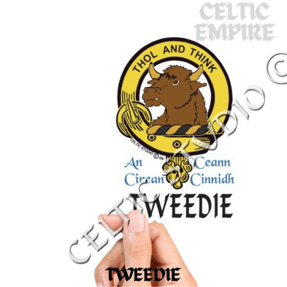 Tweedie Family Clan Crest Decal | Custom Scottish Heritage Car & Laptop Stickers