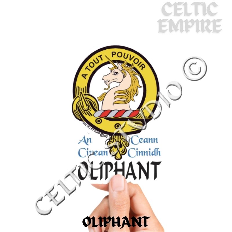 Oliphant Family Clan Crest Decal | Custom Scottish Heritage Car & Laptop Stickers