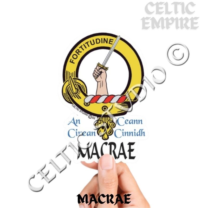 Macrae Family Clan Crest Decal | Custom Scottish Heritage Car & Laptop Stickers