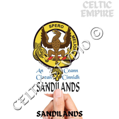Sandilands Family Clan Crest Decal | Custom Scottish Heritage Car & Laptop Stickers
