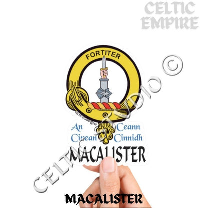 Macalister Family Clan Crest Decal | Custom Scottish Heritage Car & Laptop Stickers